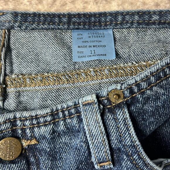Deadstock Mudd y2k Low Rise Flare Bell Bottom Dark Denim Jeans Size 11 - Picture 8 of 8